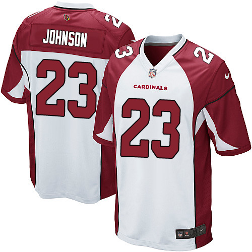 Men's Game Chris Johnson Nike Jersey White Road - #23 NFL Arizona Cardinals